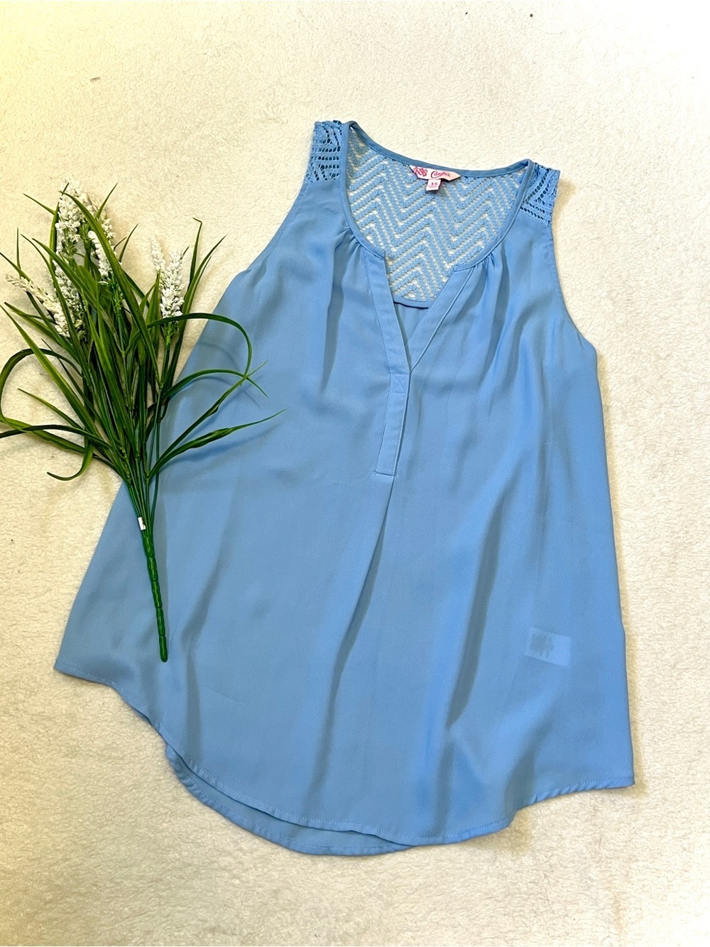 Candies NWOT Periwinkle Lace Tank Top - XS
